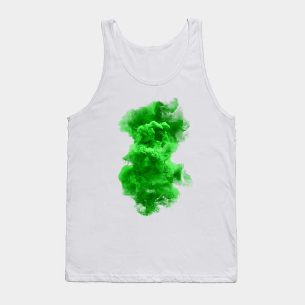 Green and white cloud Tank Top by PallKris